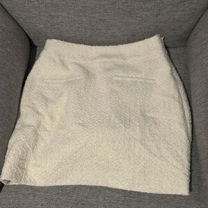 OAK + FORT Cream Mini tweed Skirt